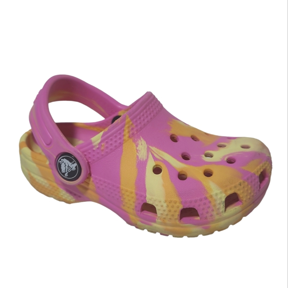 Toddler CROCS Iconic Comfort Tie Dye Marble Water Shoes